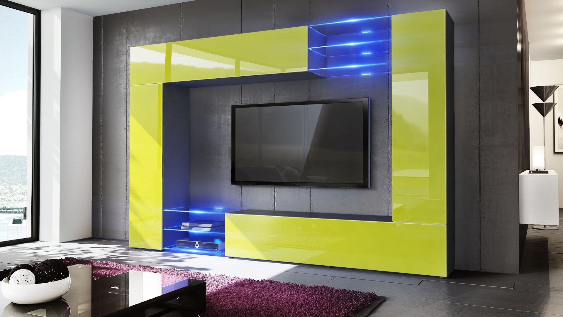 Современный дом телевизор. Стенка Модерн. Синяя стенка для гостиной. Минималистичная стенка под телевизор. Стенка под телевизор зеркальная.