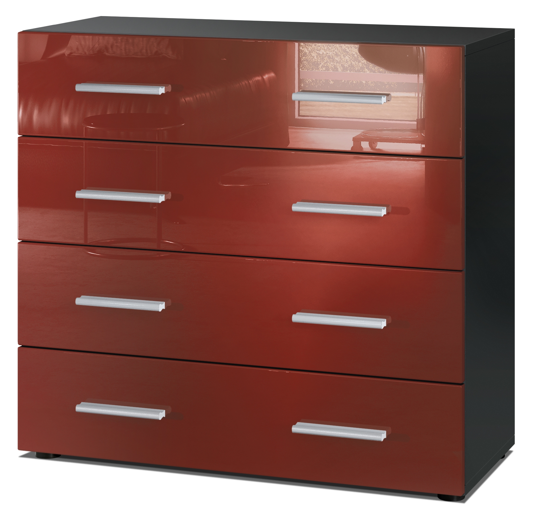 Kommode Schrank Anrichte Sideboard Pavos in Schwarz - Hochglanz & Naturtöne - Bild 9 von 30