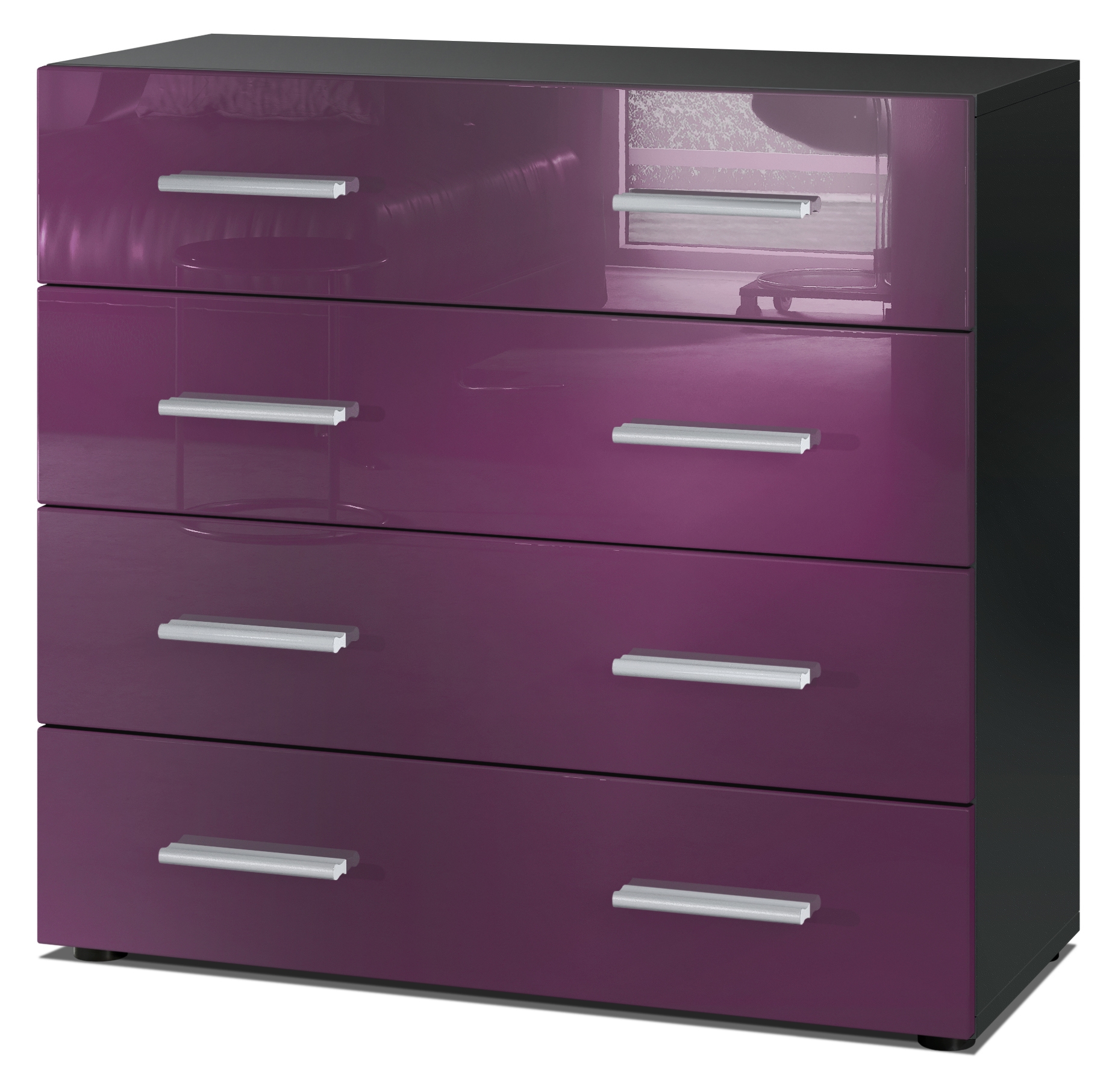 Kommode Schrank Anrichte Sideboard Pavos in Schwarz - Hochglanz & Naturtöne - Bild 11 von 30