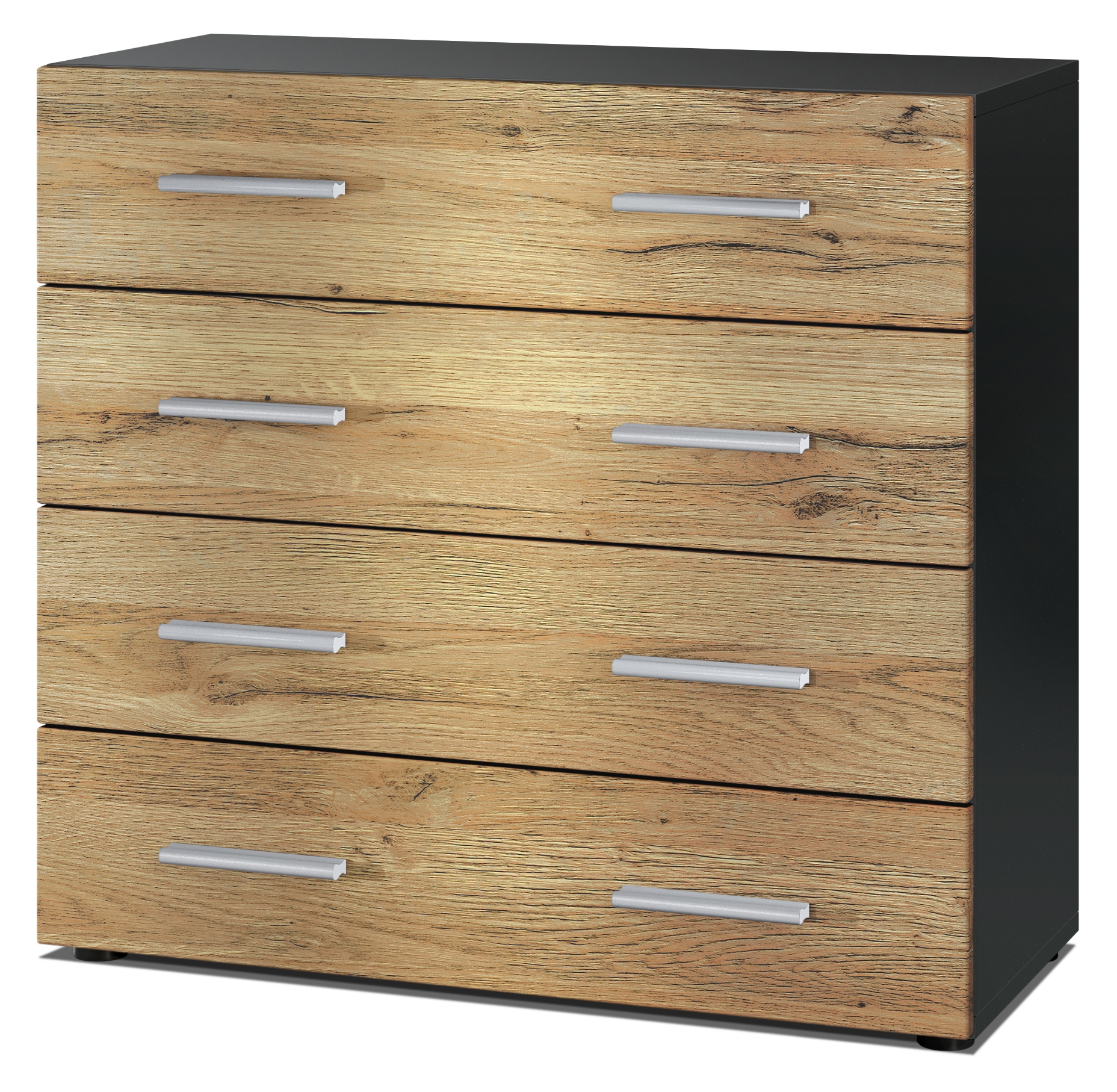 Kommode Schrank Anrichte Sideboard Pavos in Schwarz - Hochglanz & Naturtöne - Bild 15 von 30