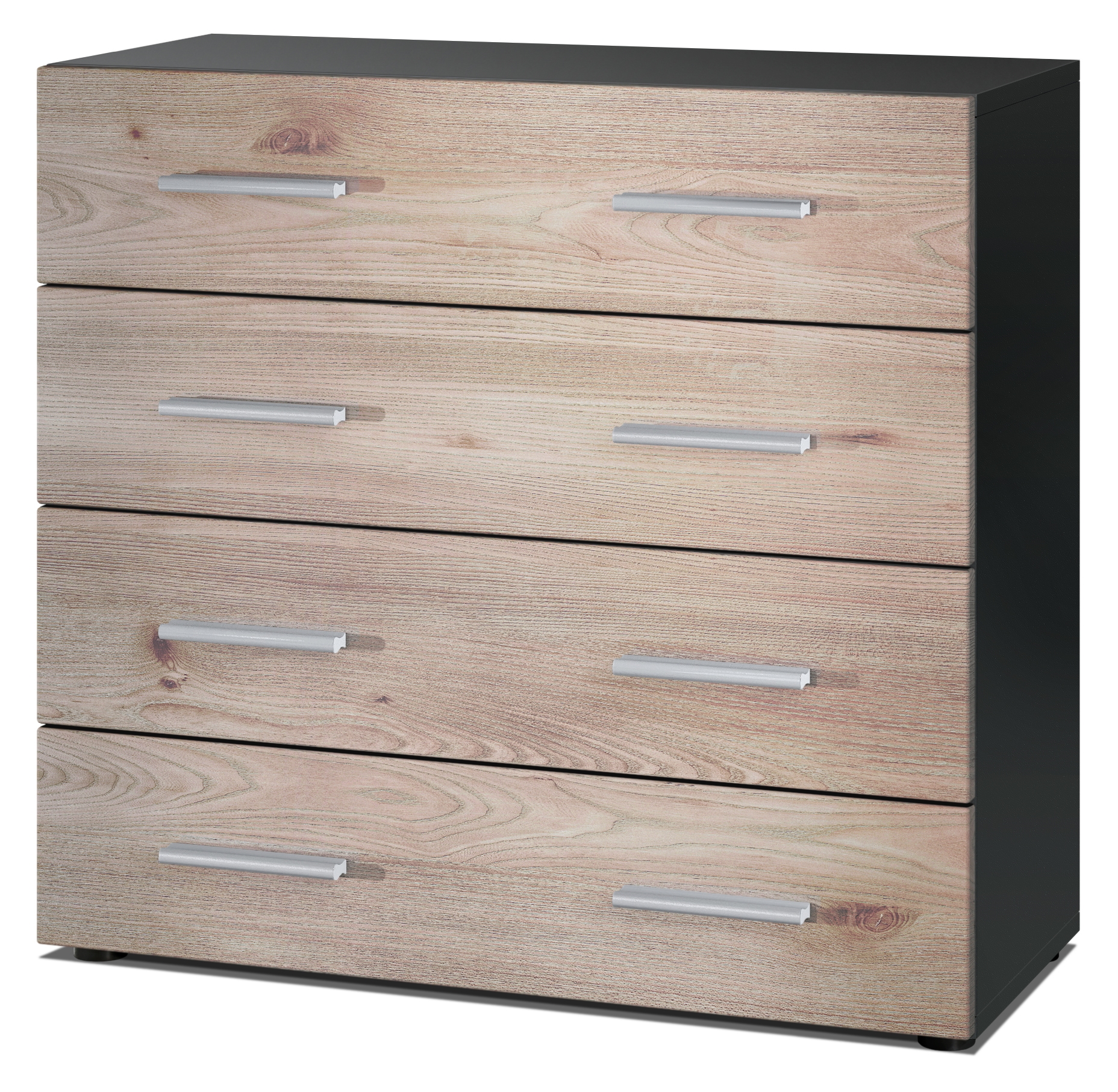 Kommode Schrank Anrichte Sideboard Pavos in Schwarz - Hochglanz & Naturtöne - Bild 17 von 30