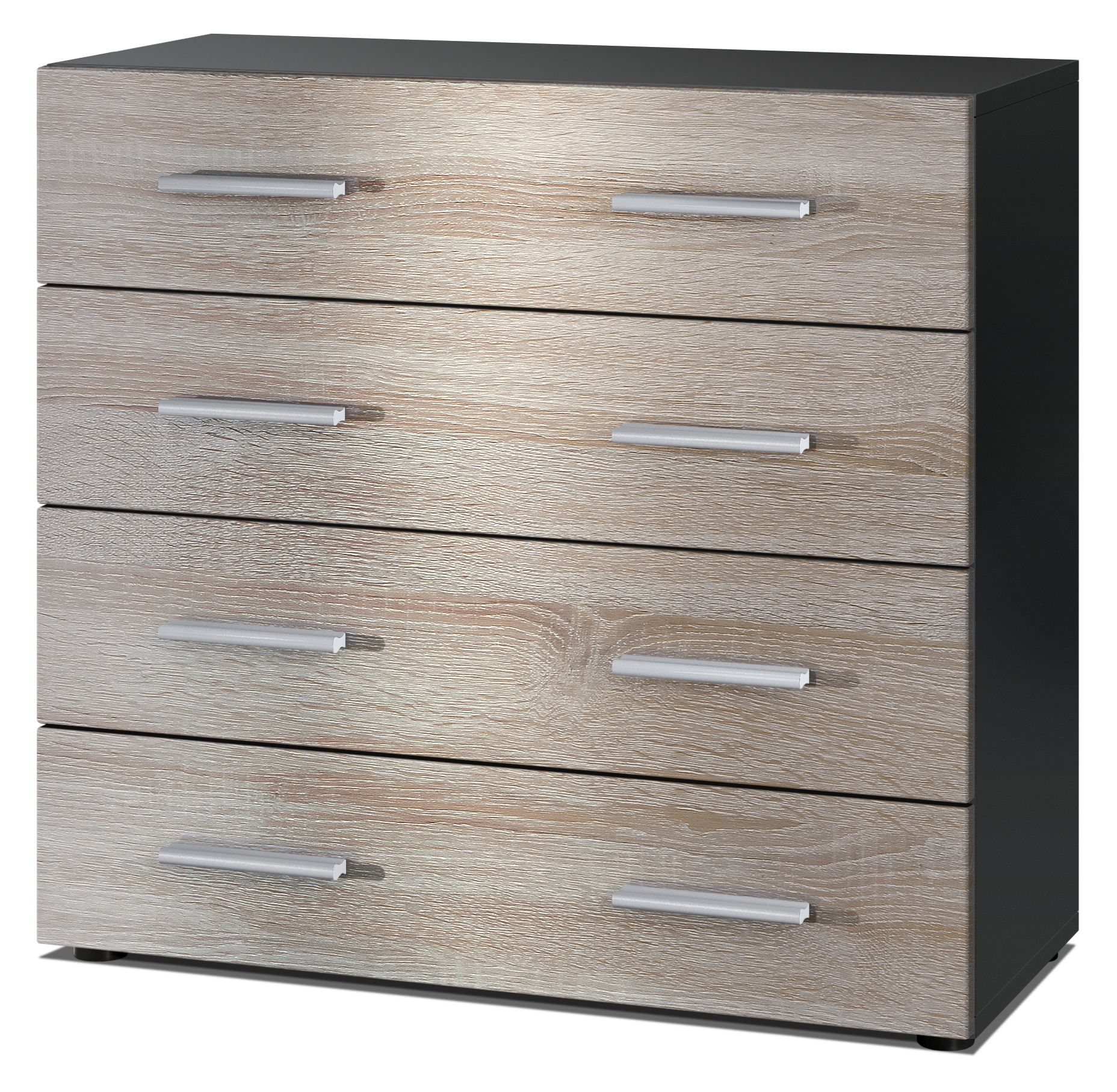 Kommode Schrank Anrichte Sideboard Pavos in Schwarz - Hochglanz & Naturtöne - Bild 19 von 30