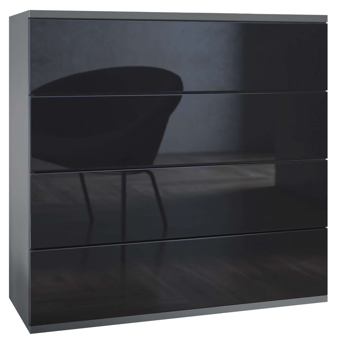 Kommode hängend Schrank Sideboard Pavos V3 in Anthrazit - Hochglanz & Naturtöne - Bild 32 von 39