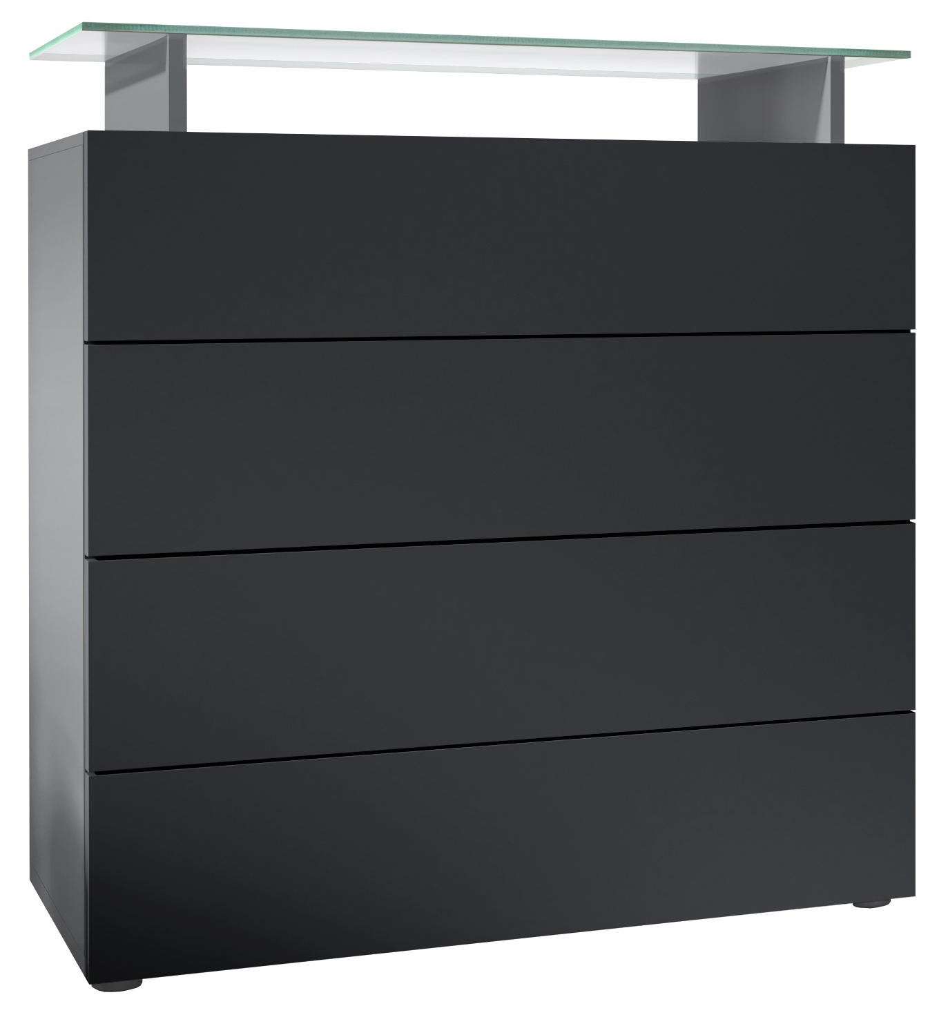 Kommode Schrank Anrichte Sideboard Pavos V2 in Anthrazit - Hochglanz & Naturtöne - Bild 16 von 19