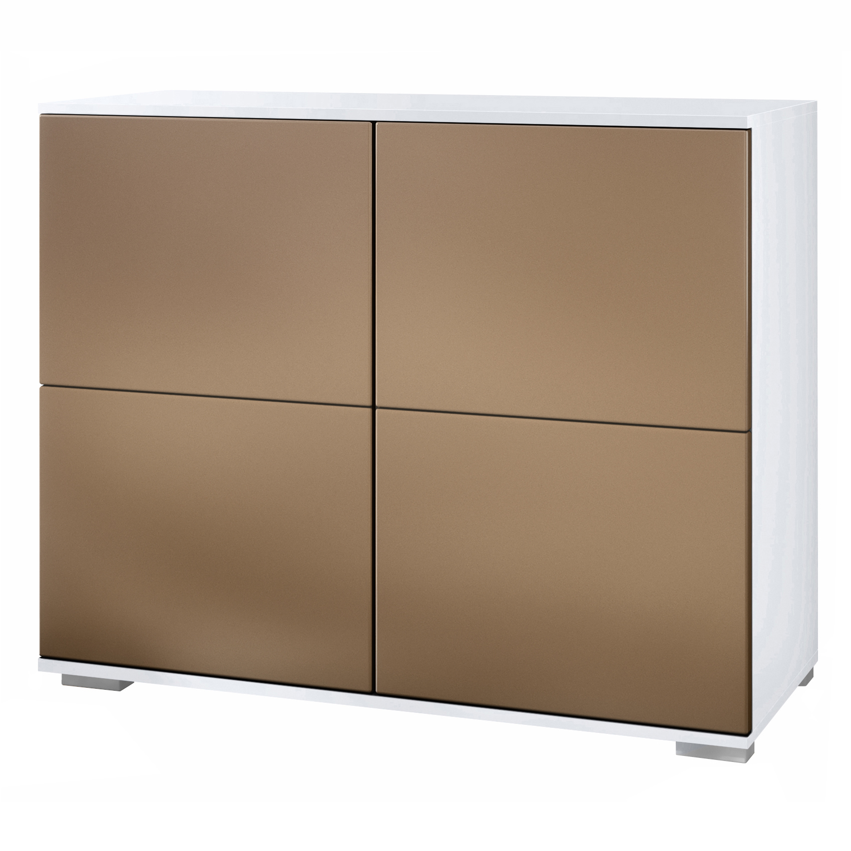 Sideboard Kommode Vitrine Küchenschrank Rova V3 Weiß - Hochglanz & Naturtöne - Bild 10 von 31