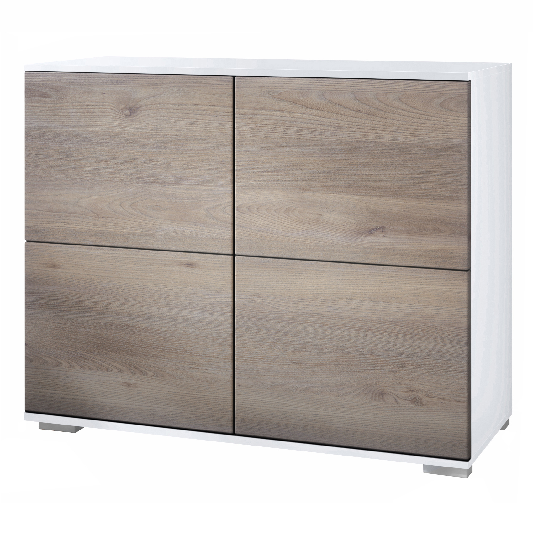 Sideboard Kommode Vitrine Küchenschrank Rova V3 Weiß - Hochglanz & Naturtöne - Bild 16 von 31