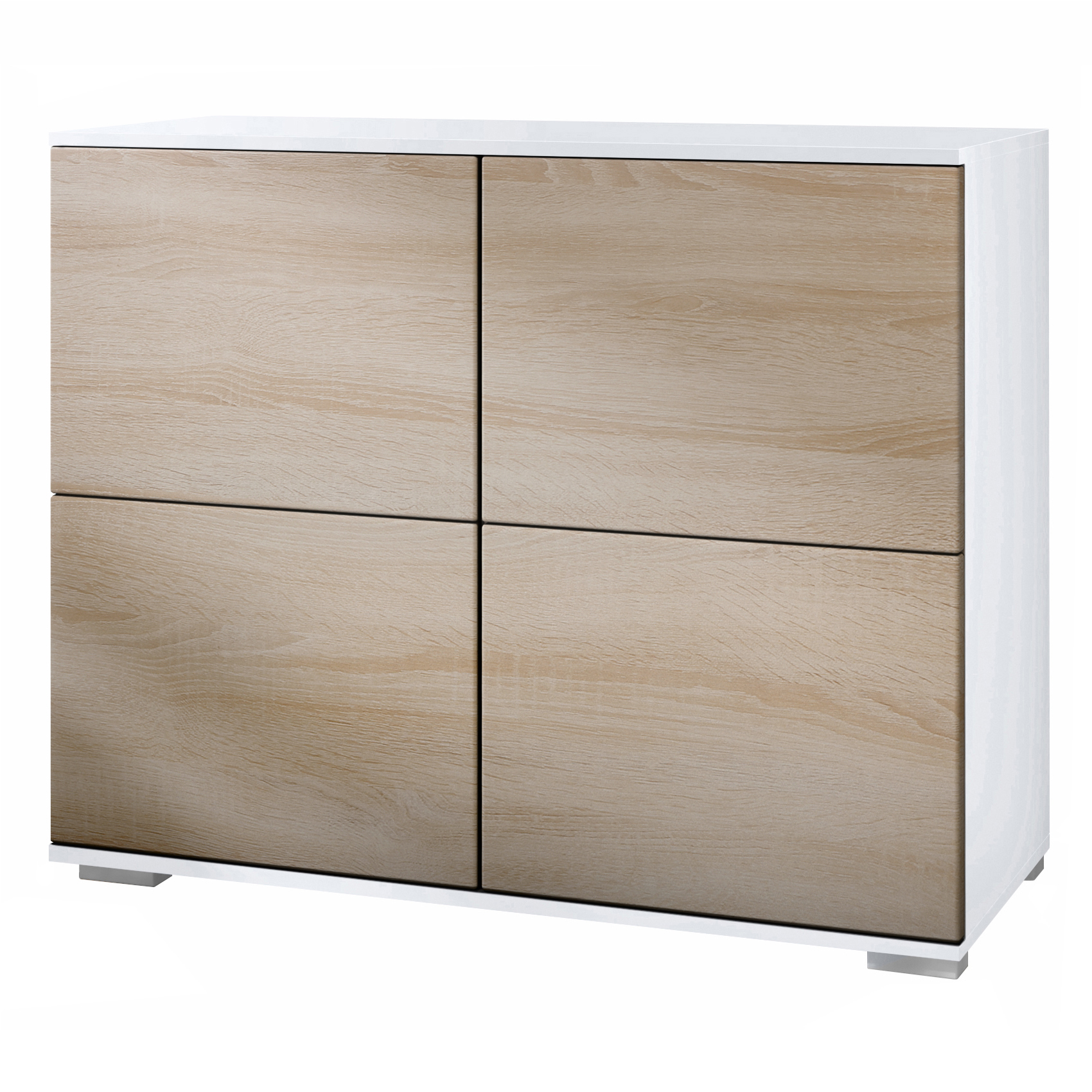 Sideboard Kommode Vitrine Küchenschrank Rova V3 Weiß - Hochglanz & Naturtöne - Bild 20 von 31