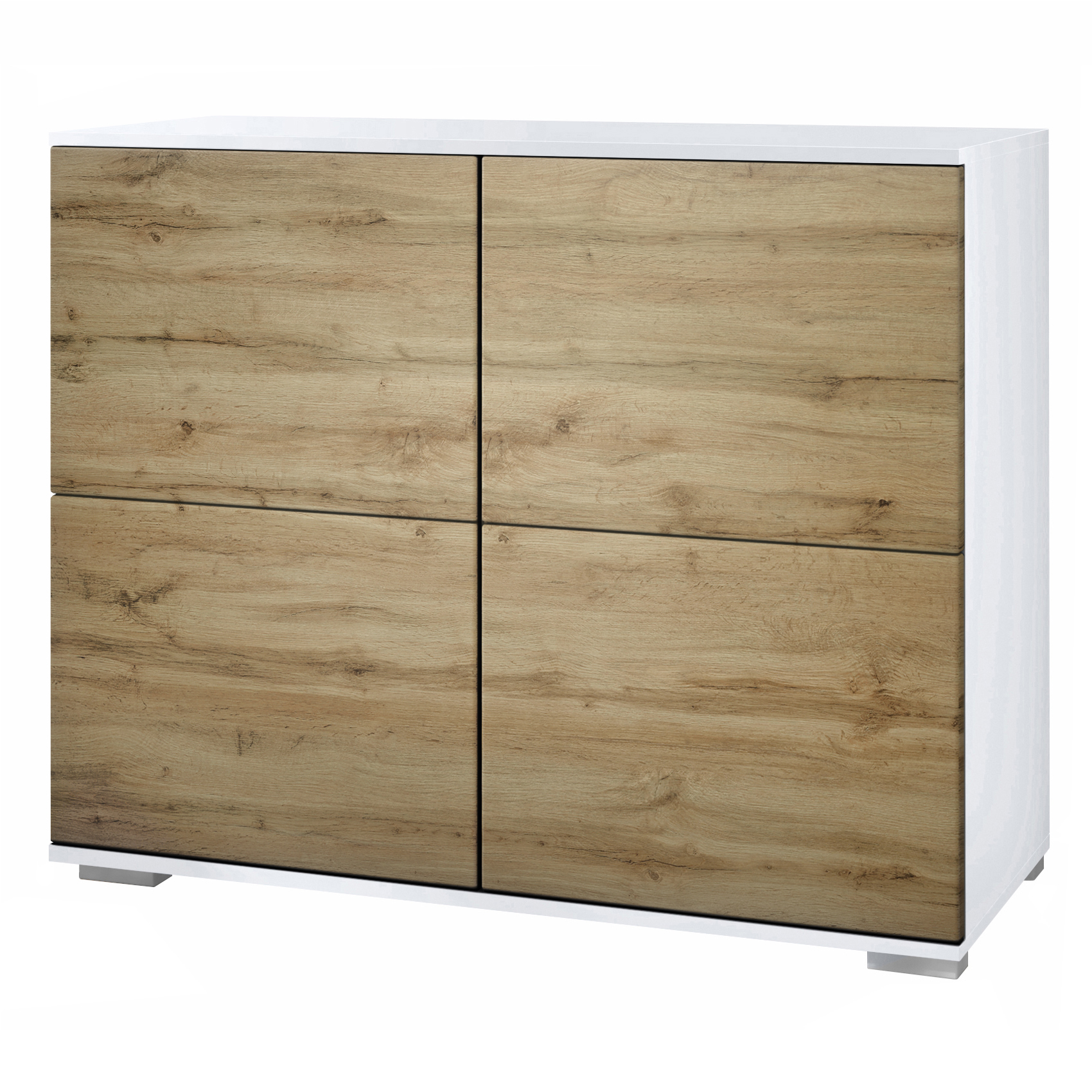 Sideboard Kommode Vitrine Küchenschrank Rova V3 Weiß - Hochglanz & Naturtöne - Bild 22 von 31